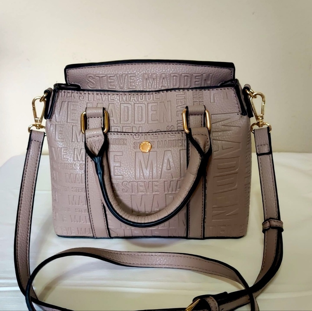 Steve Madden Embossed Crossbody Bag in Taupe
